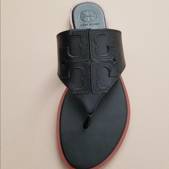 Tory Burch Jamie Sandals Black NIB Size 7 - Picture 5 of 6